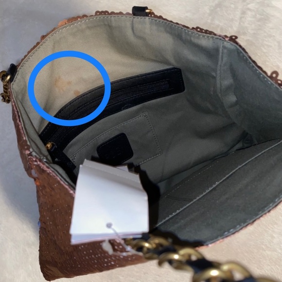 R&Em - Bronze Sequin Tote Bag (NWT - WITH FLAW) - Picture 5 of 10